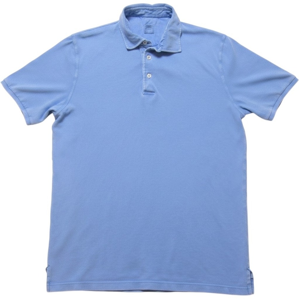 Fedeli Men Blue Cotton Short Sleeve Polo Shirt (Made in Italy) Sz 52 L (M438)